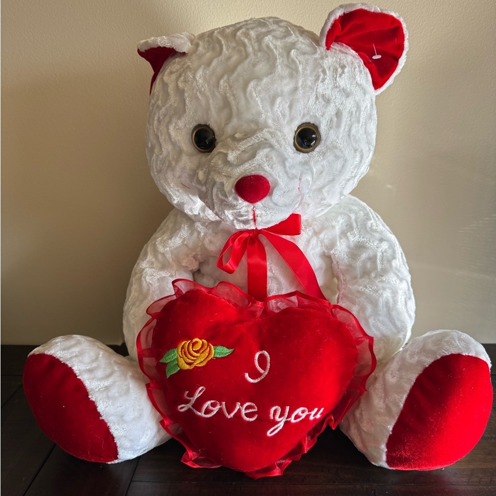 16" ‘I Love You" Heart Plush Stuffed Animal / Bear / Valentines Day